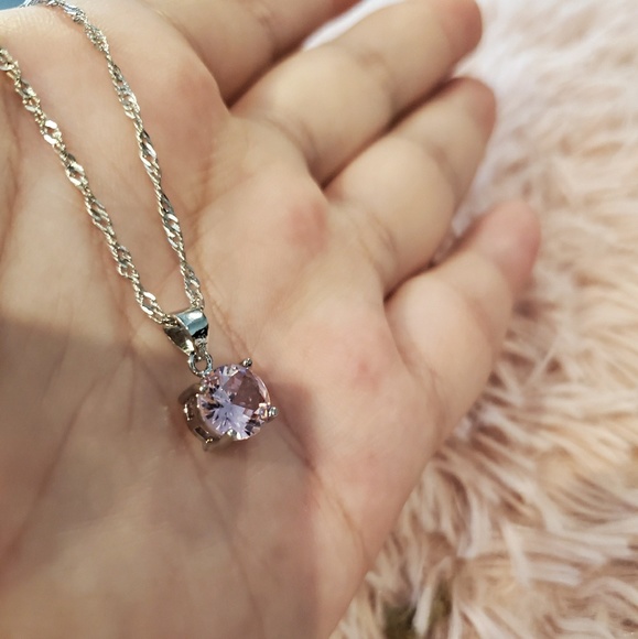 Sterling silver cubic zirconia birthstone necklacae - Picture 6 of 8